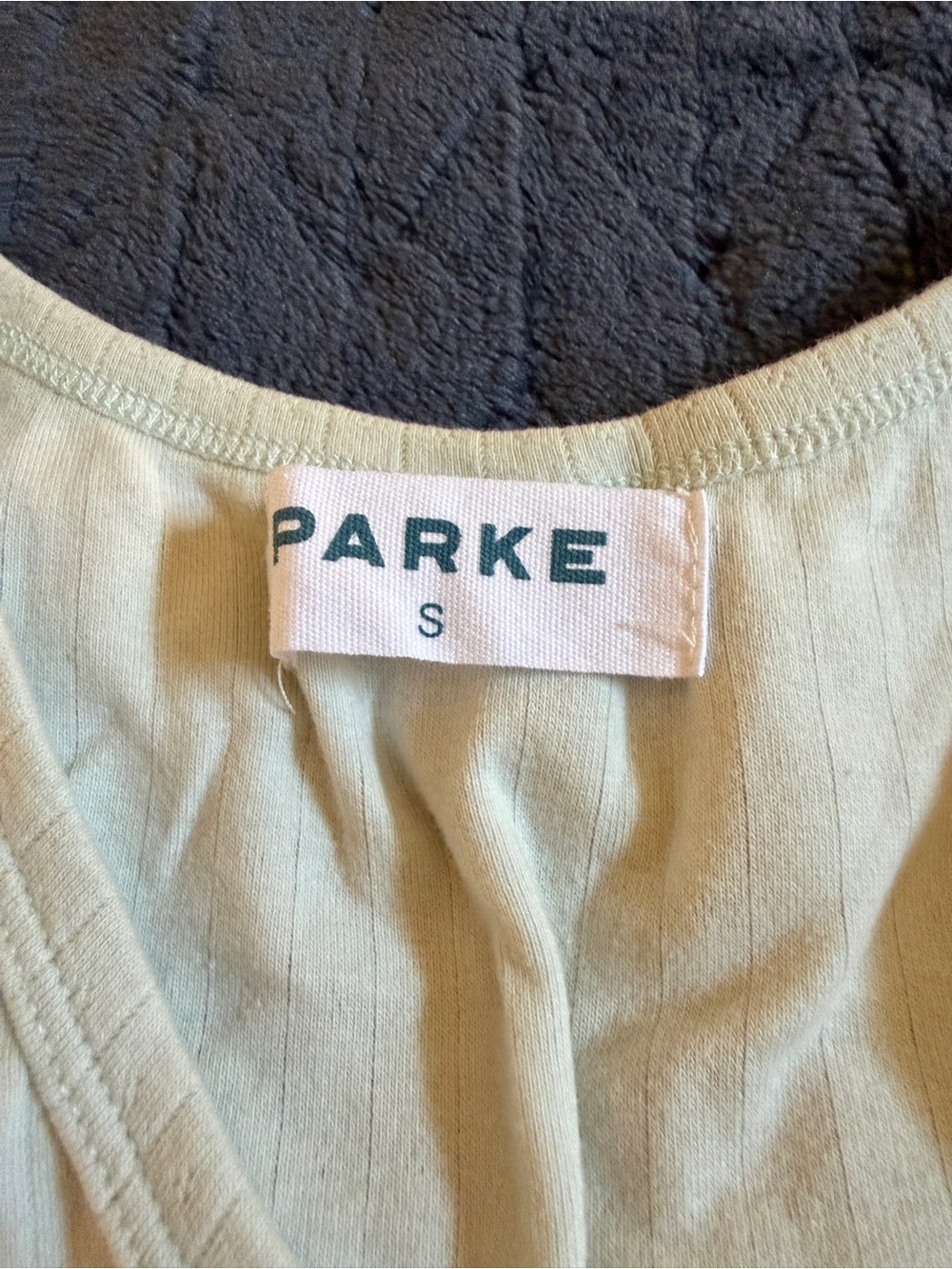 Parke Women’s Cream Ribbed Tank & Short Pajama Set - Picture 3 of 3